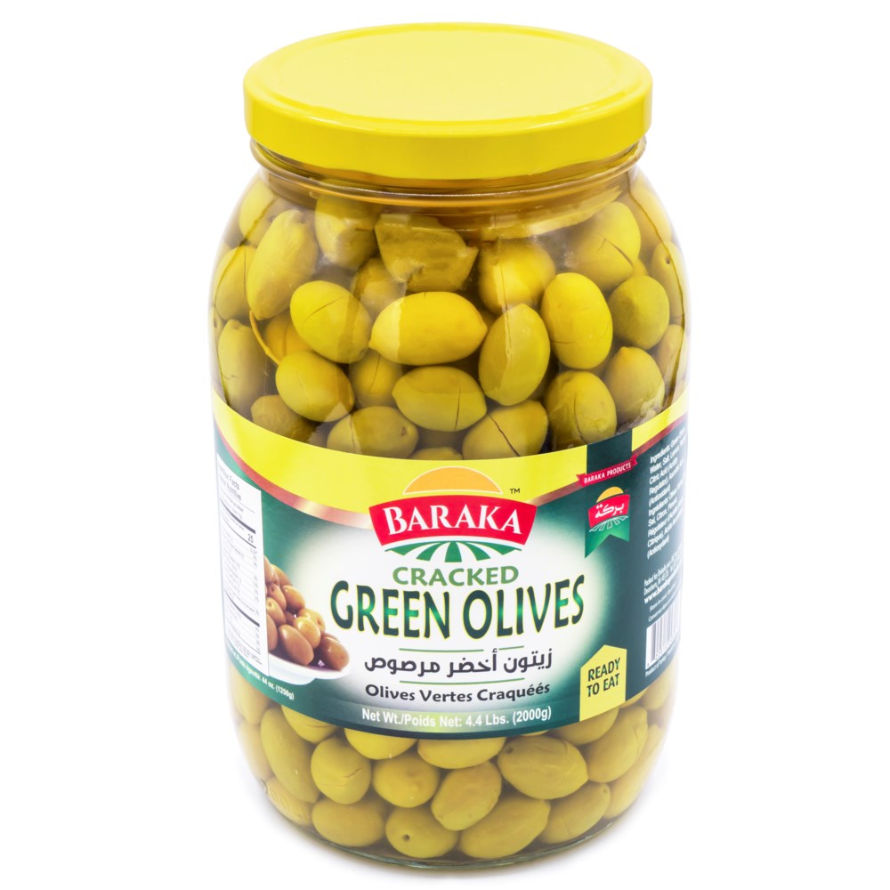 Olives Regular "Baraka" Cracked Green  4.4 Lbs * 6